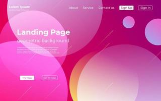 abstract creative red pink colorful geometric landing page background. trendy gradient shapes composition. Eps10 vector. vector