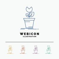 adventure. game. mario. obstacle. plant 5 Color Line Web Icon Template isolated on white. Vector illustration