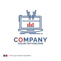 Company Name Logo Design For Analysis. analytical. management. online. platform. Blue and red Brand Name Design with place for Tagline. Abstract Creative Logo template for Small and Large Business. vector