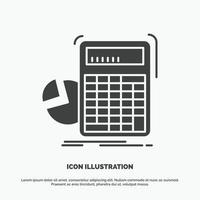 calculator. calculation. math. progress. graph Icon. glyph vector gray symbol for UI and UX. website or mobile application