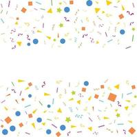 Colorful Confetti. Vector Festive Illustration of Falling Shiny Confetti Isolated on Transparent White Background. Holiday Decorative Tinsel Element for Design