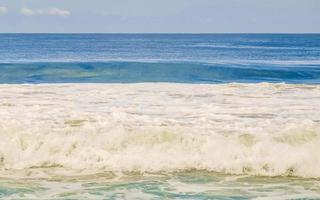 Extremely huge big surfer waves at beach Puerto Escondido Mexico. photo