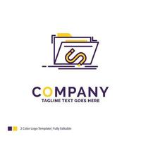 diseño de logotipo de nombre de empresa para puerta trasera. explotar. expediente. Internet. software. diseño de marca púrpura y amarillo con lugar para eslogan. plantilla de logotipo creativo para pequeñas y grandes empresas. vector