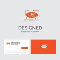 Business logo template for Advanced. future. gen. science. technology. eye. Orange Visiting Cards with Brand logo template. vector