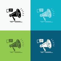 marketing. megaphone. announcement. promo. promotion Icon Over Various Background. glyph style design. designed for web and app. Eps 10 vector illustration