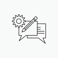 chat. communication. discussion. setting. message Line Icon. Vector isolated illustration