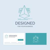 3d. diseño. diseñador. bosquejo. símbolo de icono de línea de logotipo de empresa de herramientas para su negocio. tarjetas de visita turquesa con plantilla de logotipo de marca vector