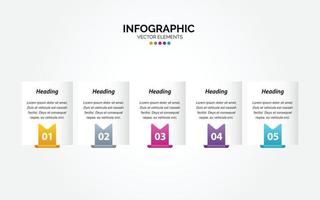 Business Horizontal Infographic template circle colorful with 5 step vector