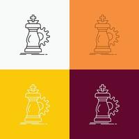 strategy. chess. horse. knight. success Icon Over Various Background. Line style design. designed for web and app. Eps 10 vector illustration