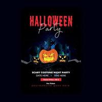 Halloween night party vertical flyer design template vector