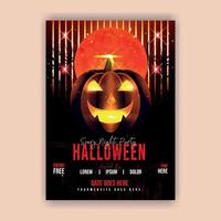 Halloween party flyer design with pumpkin vector