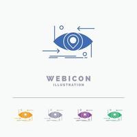 Advanced. future. gen. science. technology. eye 5 Color Glyph Web Icon Template isolated on white. Vector illustration