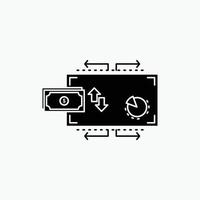 Finance. flow. marketing. money. payments Glyph Icon. Vector isolated illustration