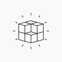 box. labyrinth. puzzle. solution. cube Line Icon. Vector isolated illustration