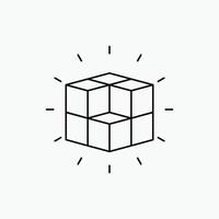 box. labyrinth. puzzle. solution. cube Line Icon. Vector isolated illustration