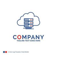 Company Name Logo Design For cloud. storage. computing. data. flow. Blue and red Brand Name Design with place for Tagline. Abstract Creative Logo template for Small and Large Business. vector