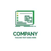 Window. Mac. operational. os. program Flat Business Logo template. Creative Green Brand Name Design. vector