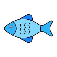 A flat design icon of fish vector