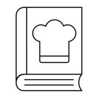 un icono de diseño plano de libro de cocina vector