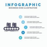 Belt. box. conveyor. factory. line Infographics Template for Website and Presentation. GLyph Gray icon with Blue infographic style vector illustration.