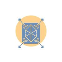 Object. prototyping. rapid. structure. 3d Glyph Icon. vector