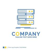 server. storage. rack. database. data Blue Yellow Business Logo template. Creative Design Template Place for Tagline. vector