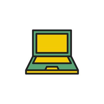 Simple Laptop or Notebook Icon Vector Element on White Background