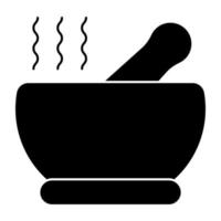 An editable design icon of pestle mortar vector