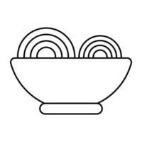 A yummy icon of pasta bowl vector