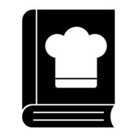 un icono de diseño plano de libro de cocina vector