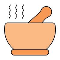 An editable design icon of pestle mortar vector