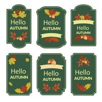 flat design autumn badge collection vector