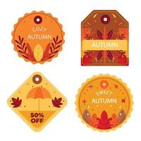 flat autumn sale labels vector