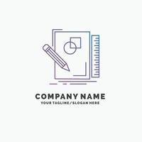 sketch. sketching. design. draw. geometry Purple Business Logo Template. Place for Tagline vector