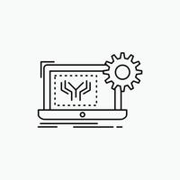 Blueprint. circuit. electronics. engineering. hardware Line Icon. Vector isolated illustration