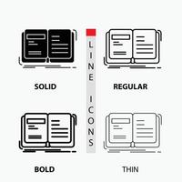 Author. book. open. story. storytelling Icon in Thin. Regular. Bold Line and Glyph Style. Vector illustration