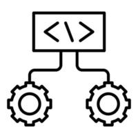 estilo de icono de configuración de código vector