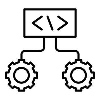 estilo de icono de configuración de código vector