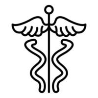 estilo de icono de caduceo vector