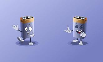 Battery vector characters with face expression.