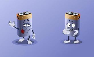 Battery vector characters with face expression.