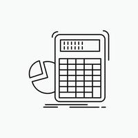 calculator. calculation. math. progress. graph Line Icon. Vector isolated illustration