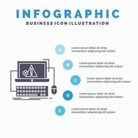 Computer. crash. error. failure. system Infographics Template for Website and Presentation. GLyph Gray icon with Blue infographic style vector illustration.