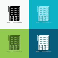 Audio. control. mix. mixer. studio Icon Over Various Background. glyph style design. designed for web and app. Eps 10 vector illustration