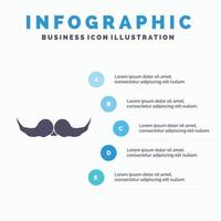 bigote. inconformista. movimiento masculino. plantilla de infografía de hombres para sitio web y presentación. icono de glifo gris con ilustración de vector de estilo infográfico azul.