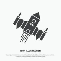 spacecraft. spaceship. ship. space. alien Icon. glyph vector gray symbol for UI and UX. website or mobile application