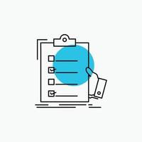 checklist. check. expertise. list. clipboard Line Icon vector