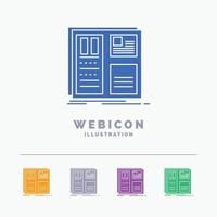 Design. grid. interface. layout. ui 5 Color Glyph Web Icon Template isolated on white. Vector illustration