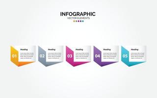 diseño de línea delgada de infografía horizontal vectorial con iconos y 5 opciones o pasos. infografía horizontal para el concepto de negocio. se puede utilizar para banner de presentaciones. diseño de flujo de trabajo vector