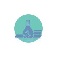 Accumulation. bag. investment. loan. money Glyph Icon. vector